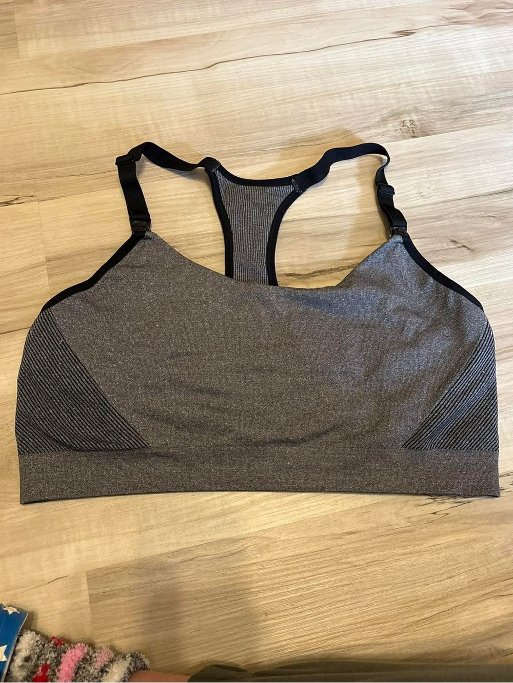 Auden Gray Seamless Racerback Sports Bra